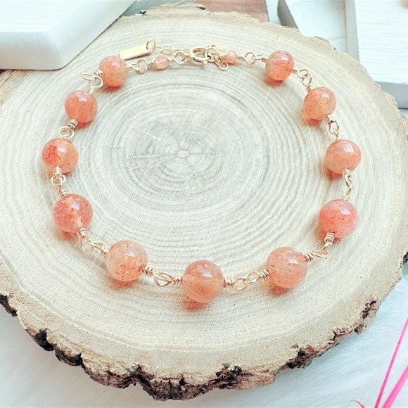 New Sunstone Gold Bracelet | 14k Gold Filled - Picture 7 of 7